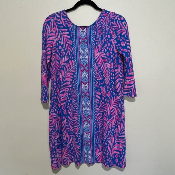 Lilly Pulitzer Ophelia Swing Dress in Pundy Blue La Zebra Pink Size M - Picture 5 of 11